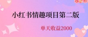 （6666期）最近爆火小红书情趣项目第二版，每天2000+