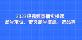 2023短视频直播实操课，账号定位、带货账号搭建、选品等