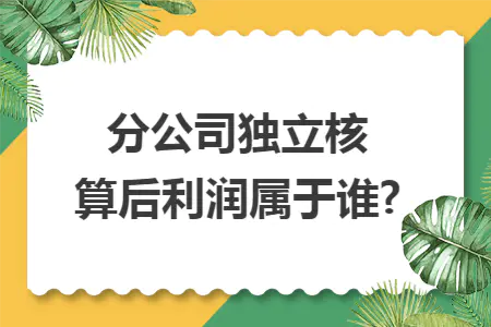 分公司独立核算-新成立的分公司，要独立汇算清缴吗？