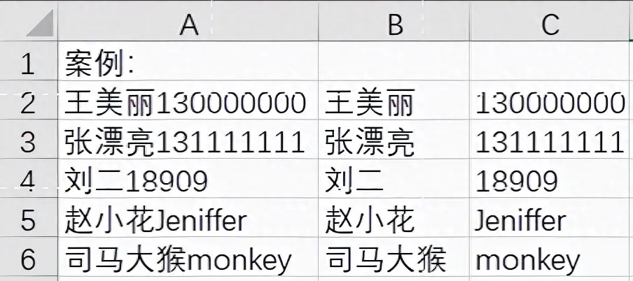 c++截取字符串中的一部分-Excel单元格内文本拆分——len和lenb