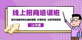 （7005期）线上·招商培训班，解决流量和转化难的难题 引爆市场 从起号到变现（15节）