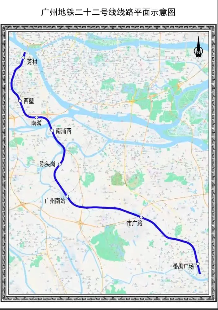 广州22号线地铁线路图-南沙重磅利好！广州地铁22号线东延深圳