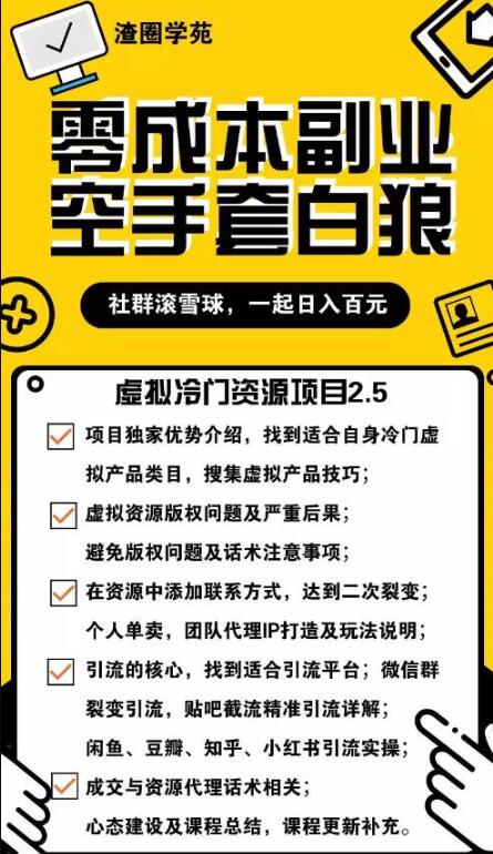 （1185期）虚拟冷门资源项目2.5（冷门&代理玩法） 精准引流实操日赚1000+
