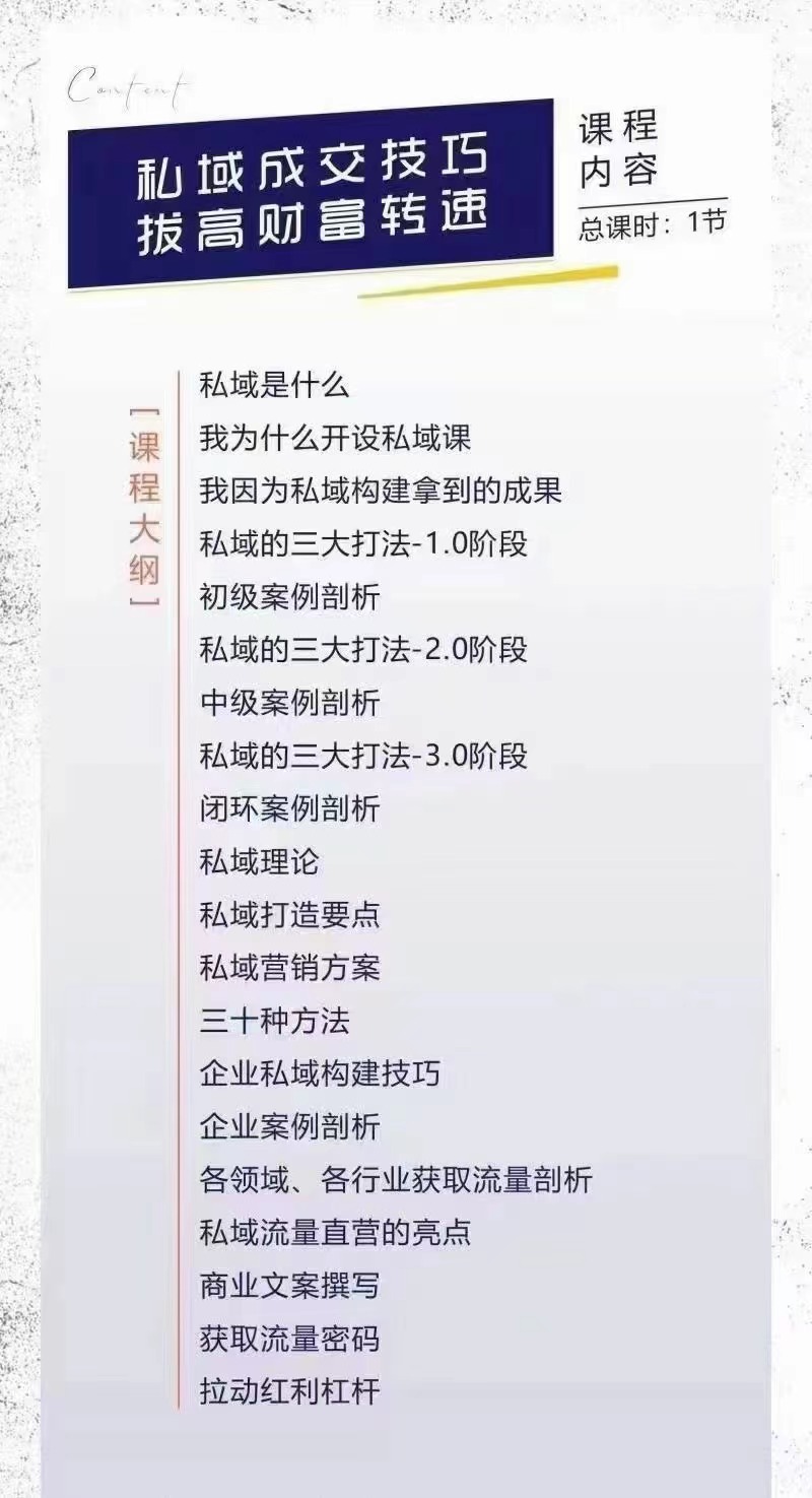 （3225期）从0到无上限收益的《私域流量运营商业课》私域成交技巧，拔高财富转速