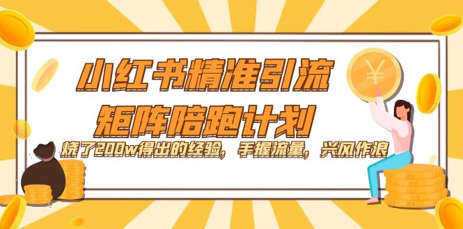 小红书精准引流·矩阵陪跑计划：烧了200w得出的经验，手握流量，兴风作浪！