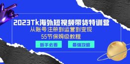 （6334期）2023Tk海外-短视频带货特训营：从账号注册到运营到变现-55节保姆级教程！