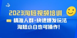 （6400期）2023淘短视频培训：精准人群·快速爆发玩法，淘短小白也可操作！