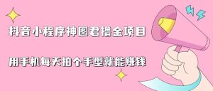 （6733期）抖音小程序神图君撸金项目，用手机每天拍个手型挂载一下小程序就能赚钱