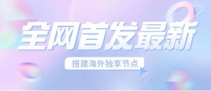 (6912期）全网首发最新海外节点搭建，独享梯子安全稳定运营海外短视频，日入1000+