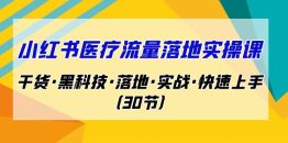 （7006期）小红书·医疗流量落地实操课，干货·黑科技·落地·实战·快速上手（30节）