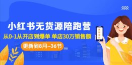 （7049期）小红书无货源陪跑营：从0-1从开店到爆单 单店30万销售额（更至8月-36节课）