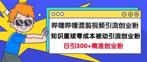 （7138期）哔哩哔哩混剪视频引流创业粉日引300+知识星球零成本被动引流创业粉一天300+