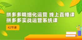 （7151期）2023年8月新课-拼多多精细化运营 线上直播课：拼多多实战运营系统课-42节