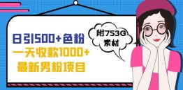 （7292期）日引500+色粉，一天收款1000+九月份最新男粉项目（附753G素材）