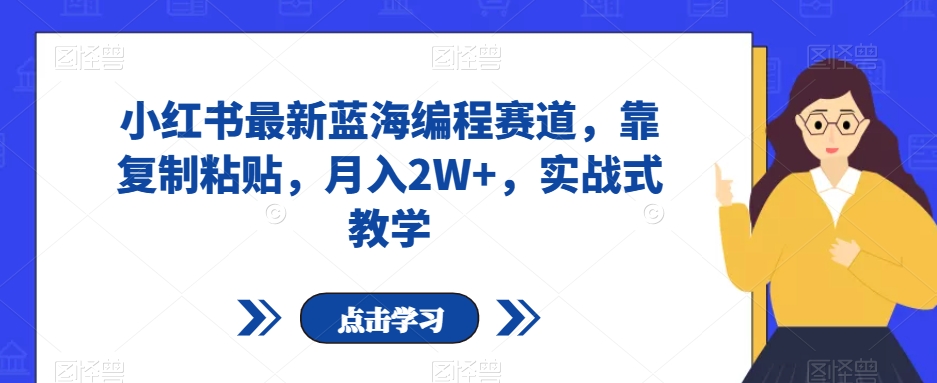 小红书最新蓝海编程赛道，靠复制粘贴，月入2W+，实战式教学【揭秘】