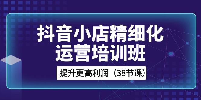 抖音小店-精细化运营培训班，提升更高利润（38节课）