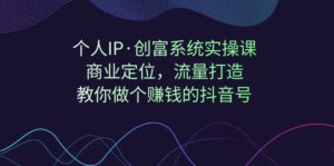 个人IP·创富系统实操课:商业定位,流量打造,教你做个赚钱的抖音号