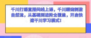 千川打爆直播间线上课，千川顺烧刺激自然流，从基础到进阶全覆盖，开启快速干川学习模式！