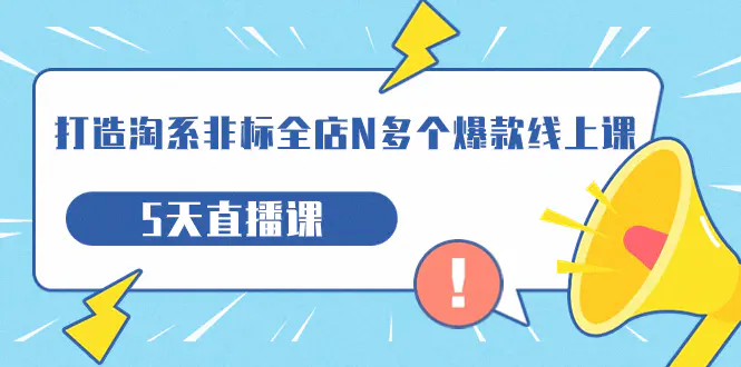 图片[1]-打造-淘系-非标全店N多个爆款线上课，5天直播课（19期）