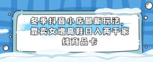 冬季抖音小店最新玩法,靠卖女增高鞋日入两千家纯商品卡【揭秘】