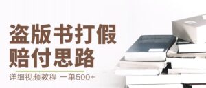 最新盗版书赔付打假项目,一单利润500+【详细玩法视频教程】