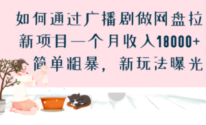 如何通过广播剧做网盘拉新项目一个月收入18000+,简单粗暴,新玩法曝光