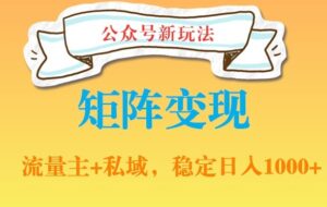 公众号软件玩法私域引流网盘拉新,多种变现,稳定日入1000【揭秘】
