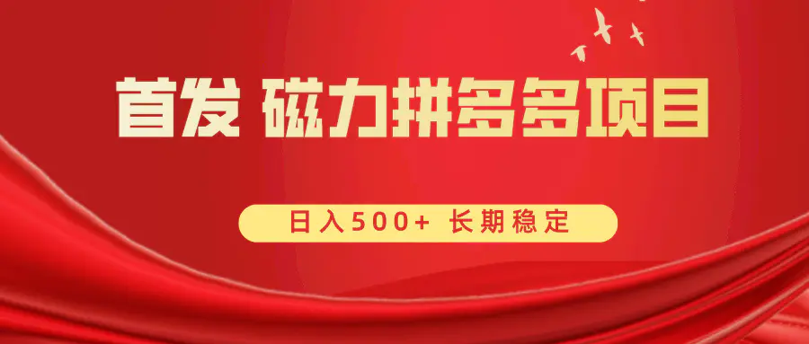 图片[1]-首发 磁力拼多多自撸 日入500+