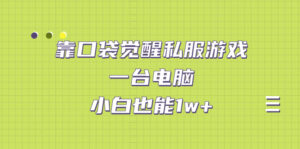 靠口袋觉醒私服游戏,一台电脑,小白也能1w+(教程+工具+资料)