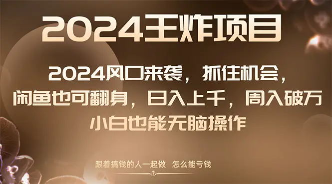图片[1]-2024风口项目来袭，抓住机会，闲鱼也可翻身，日入上千，周入破万，