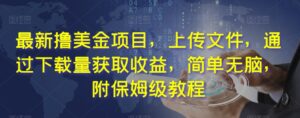 最新撸美金项目,上传文件,通过下载量获取收益,简单无脑,附保姆级教程【揭秘】