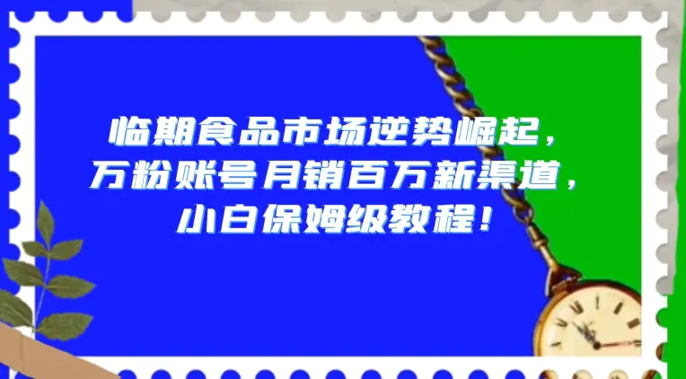 图片[1]-临期食品市场逆势崛起，万粉账号月销百万新渠道，小白保姆级教程【揭秘】