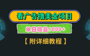Google看广告撸美金,3分钟到账2.5美元 单次拉新5美金,多号操作,日入1千+