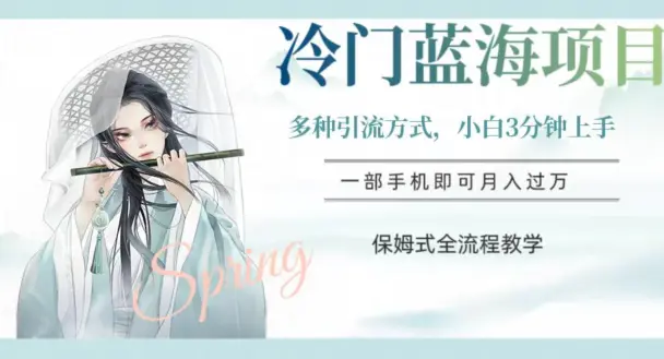 图片[1]-冷门蓝海项目，操作简单，小白3分钟上手，多种引流方式，保姆式全流程教学【揭秘】