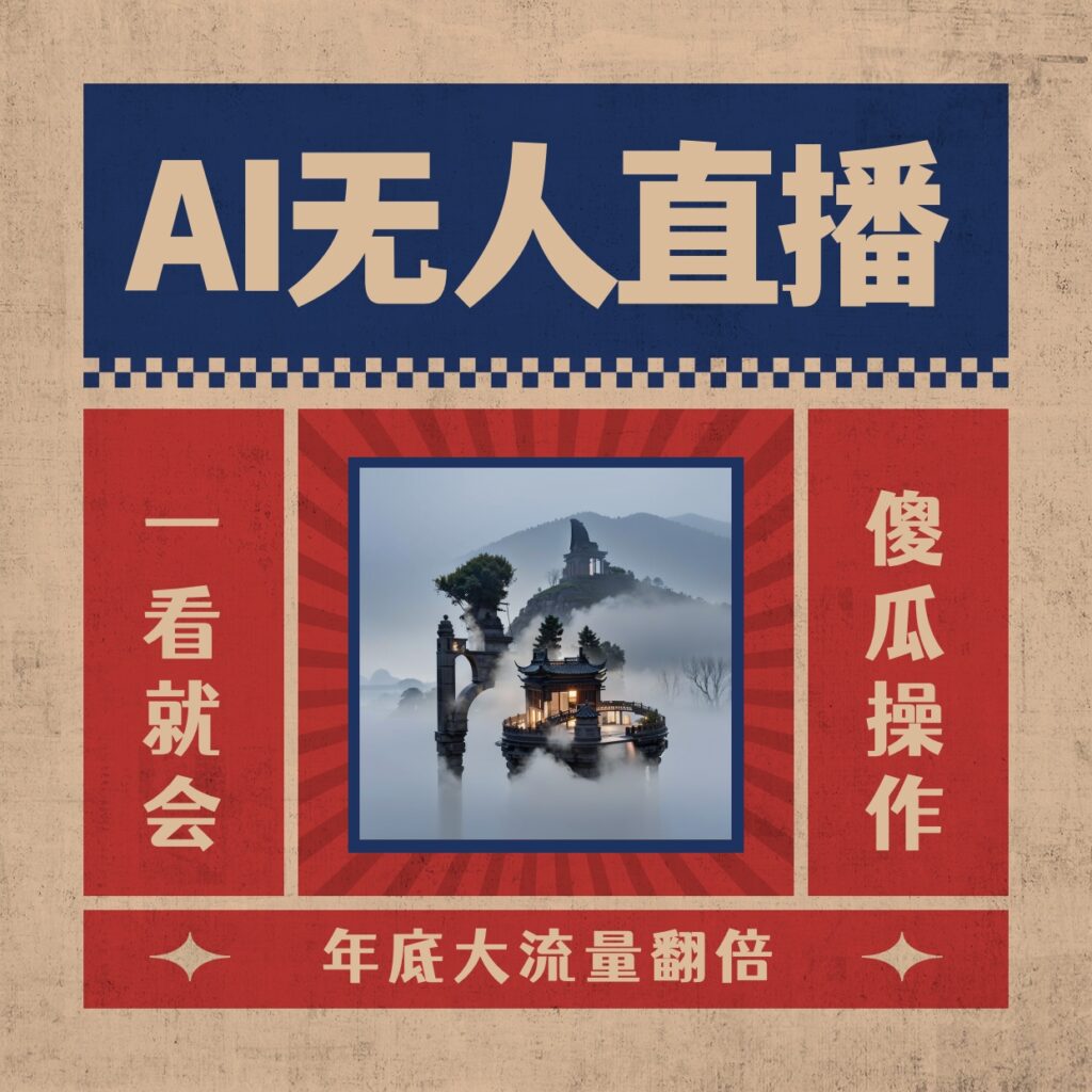 AI无人直播一看就会，日入1000+无需真人出镜，小白迅速上手开播，下播就…-优创圈