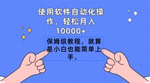 使用软件自动化操作，轻松月入10000+，保姆级教程，就算是小白也能简单上手