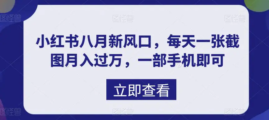 图片[1]-八月新风口，小红书虚拟项目一天收入1000+，实战揭秘