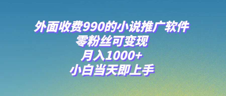 图片[1]-小说推广软件，零粉丝可变现，月入1000+，小白当天即上手【附189G素材】