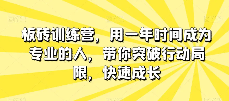 图片[1]-板砖训练营，用一年时间成为专业的人，带你突破行动局限，快速成长