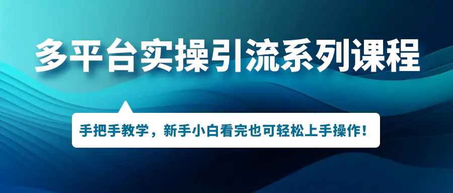 图片[1]-多平台实操引流系列课程，手把手教学，新手小白看完也可轻松上手引流操作！