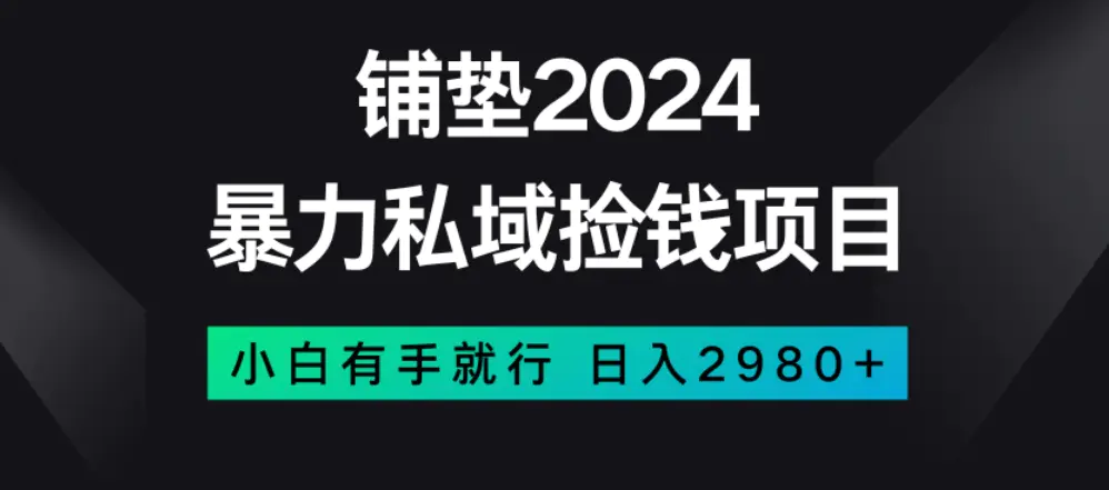 图片[1]-暴力私域捡钱项目，小白无脑操作，日入2980【揭秘】