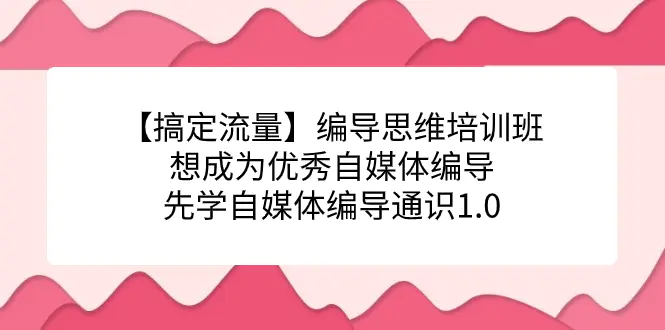 图片[1]-【搞定流量】编导思维培训班，想成为优秀自媒体编导先学自媒体编导通识1.0