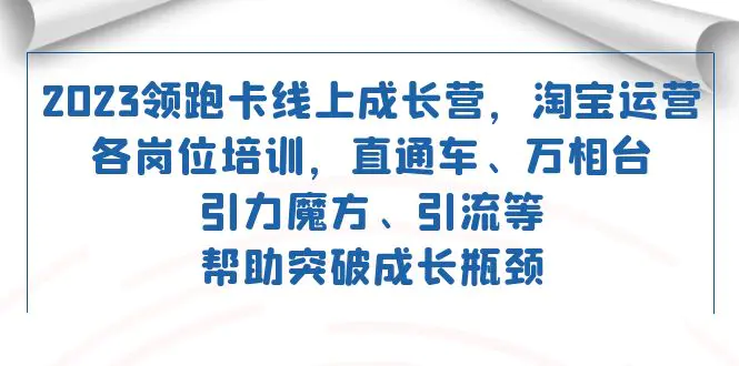 图片[1]-2023领跑·卡 线上成长营 淘宝运营各岗位培训 直通车 万相台 引力魔方 引流