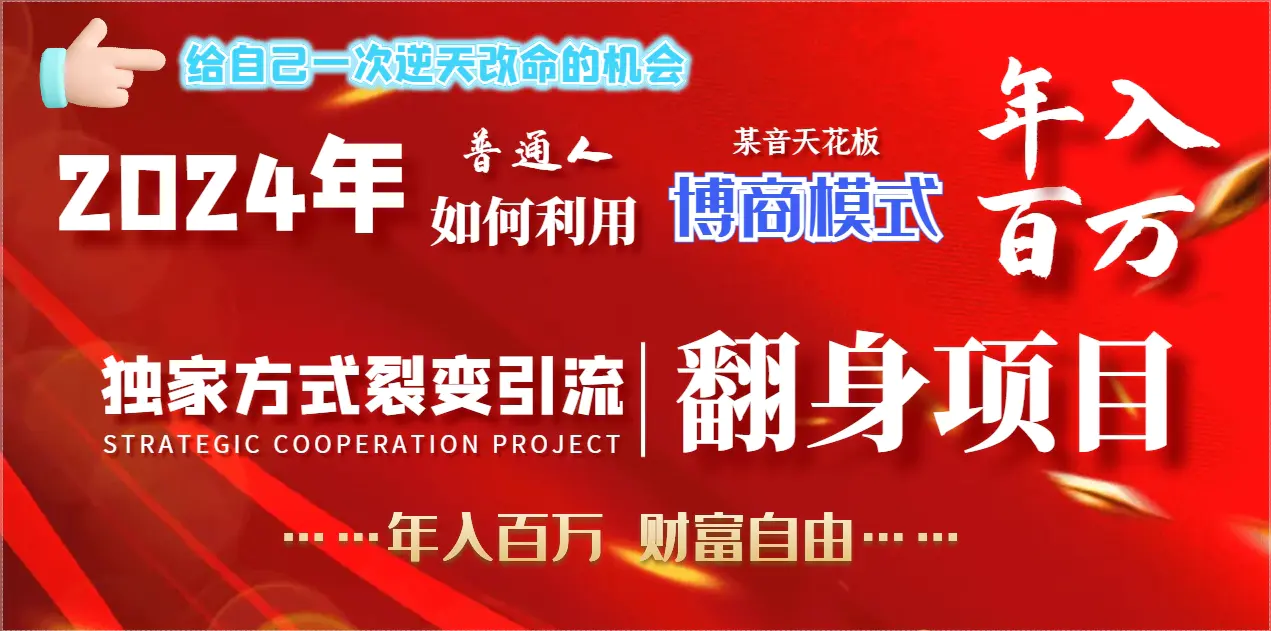 图片[1]-2024年普通人如何利用博商模式做翻身项目年入百万，财富自由