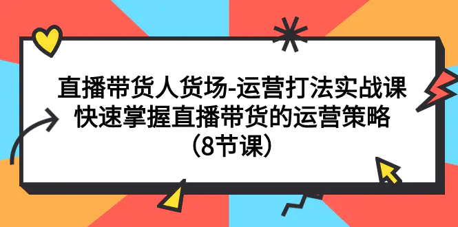 图片[1]-直播带货人货场-运营打法实战课：快速掌握直播带货的运营策略（8节课）