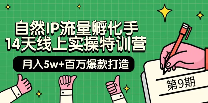 图片[1]-自然IP流量孵化手 14天线上实操特训营【第9期】月入5w+百万爆款打造 (74节)