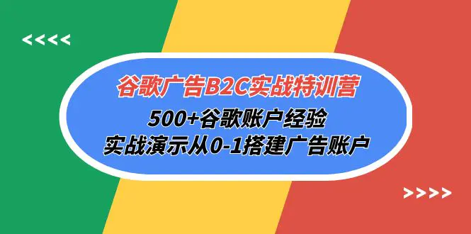 图片[1]-谷歌广告B2C实战特训营，500+谷歌账户经验，实战演示从0-1搭建广告账户