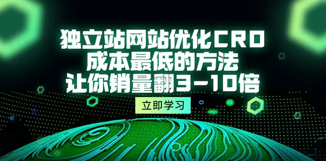 图片[1]-独立站网站优化CRO，成本最低的方法，让你销量翻3-10倍（5节课）