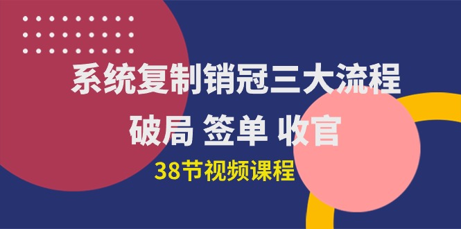 系统复制 销冠三大流程，破局 签单 收官（38节视频课）