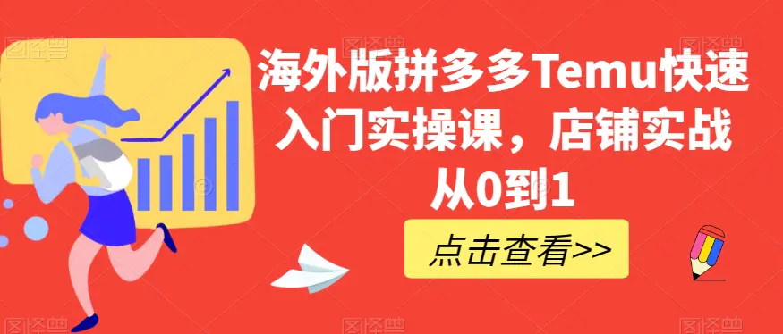 图片[1]-海外版拼多多Temu快速入门实操课，店铺实战从0到1